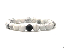 Load image into Gallery viewer, Fancy Mineral Stretch Bracelet — Howlite