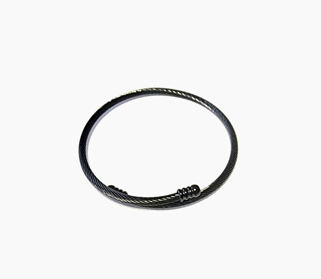 Cable Expanding Bracelet Thin -- Black