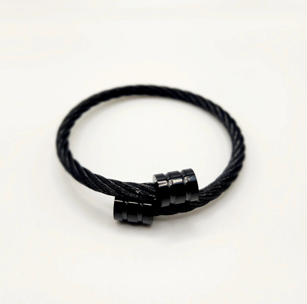 Cable Expanding Bracelet Thick - Black