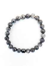 Load image into Gallery viewer, Fancy Mineral Stretch Bracelet — Dark Grey Labradorite
