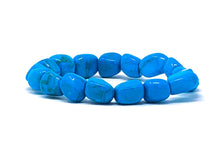 Load image into Gallery viewer, Mineral Chunk Bracelet — Blue Dyed Howlite
