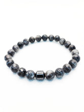 Load image into Gallery viewer, Fancy Mineral Stretch Bracelet — Dark Grey Labradorite
