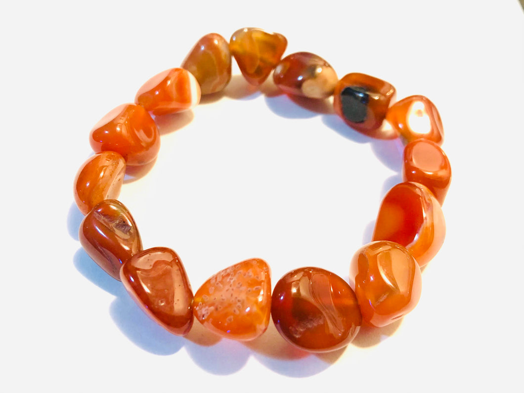 Mineral Chunk Bracelet — Carnelian