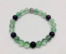 Load image into Gallery viewer, Fancy Mineral Stretch Bracelet — Rainbow Fluorite
