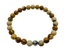 Load image into Gallery viewer, Fancy Mineral Stretch Bracelet — Petrified Wood
