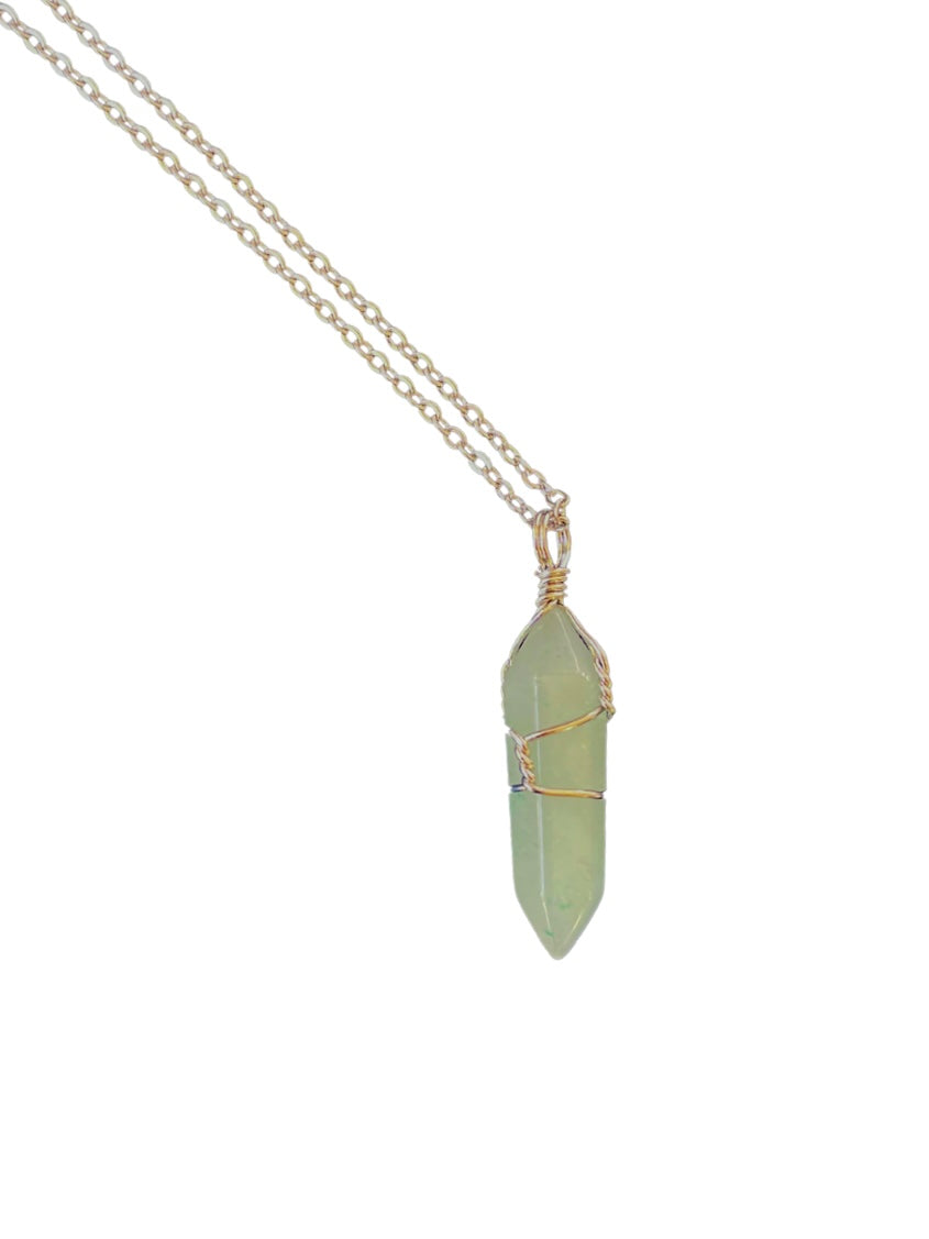 Hexagon Pillar Necklace — Aventurine